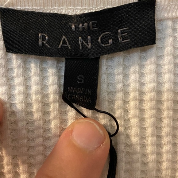 The Range Jumbo Stark Thermal Henley is cream. Waffle knit w/ snaps size small - Picture 5 of 7